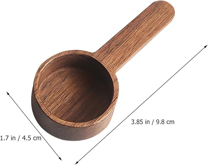 SUPVOX 2pcs Wear-resistant Small Wooden Coffee Scoops 8g Capacity Short Handle - Image 2