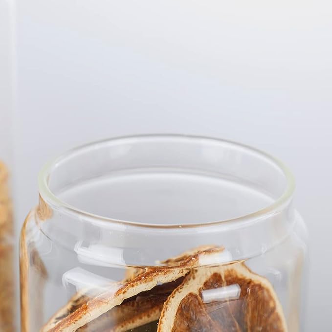 Glass Storage Jars with Wood Lid, Airtight Food Containers Stackable - Image 4