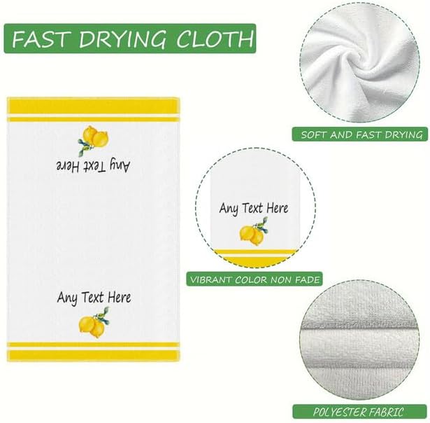 Custom Lemon Kitchen Towel 2-Pack Set, Design Your Own Text One Side, Custom - Image 6