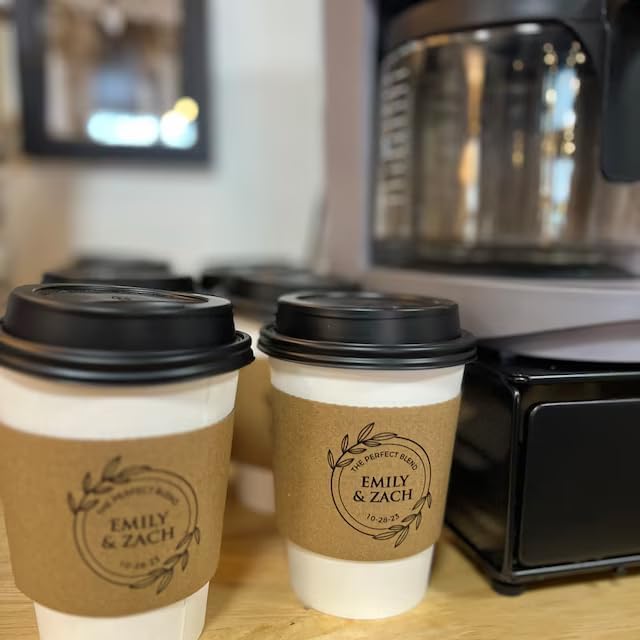 Personalized Kraft Disposable Coffee Cup Sleeve, Custom Paper Sleeve, Cardboard - Image 4