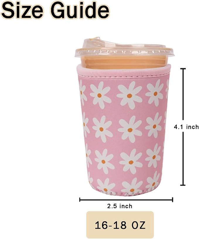 Reusable Insulated Sleeve for Iced Coffee Cup, Coffee Neoprene Sleeve for Cold - Image 5