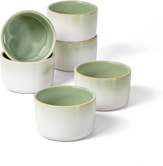 Ramekin Set of 6, UNICASA 8 oz Creme Brulee Ramekins, Oven Safe Baking Set by UNICASA