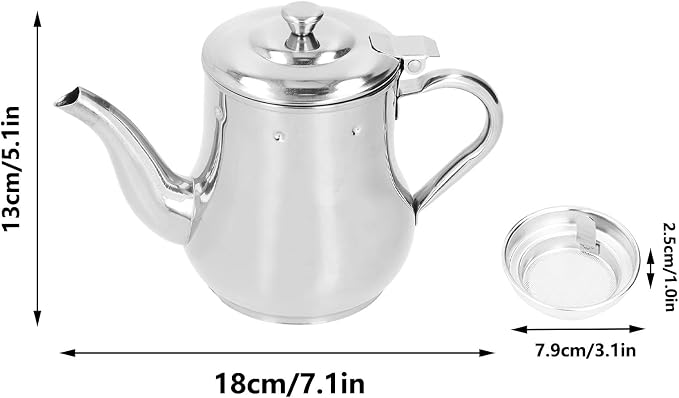OUKENS Teapot with Removable Strainer, 30oz Stainless Steel Gooseneck Pour Over - Image 3
