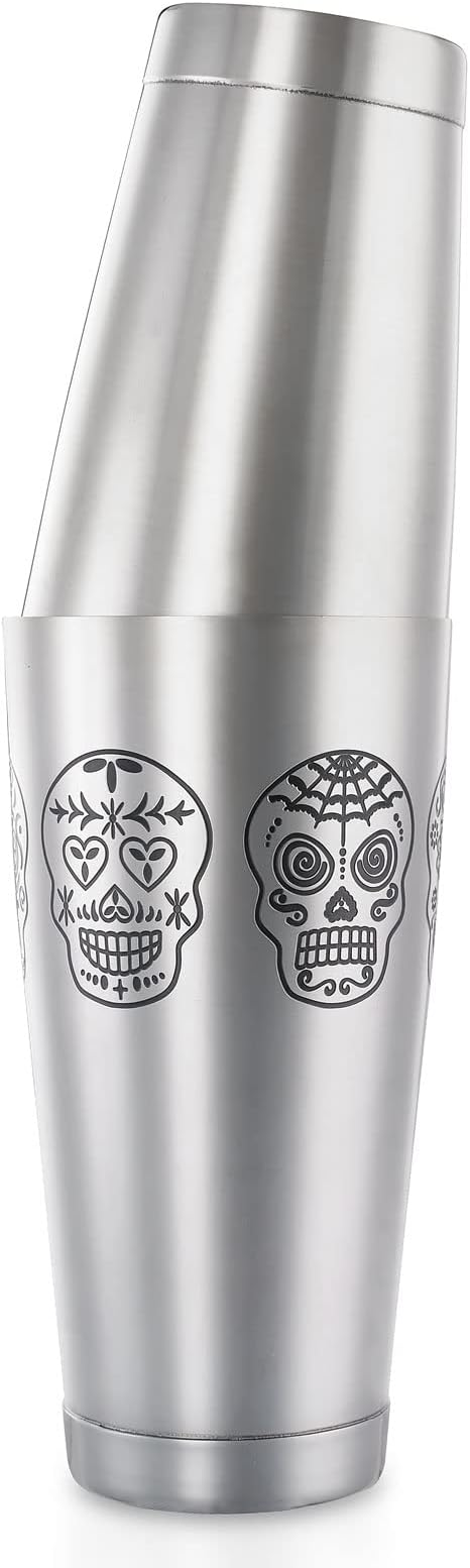 Barfly Skull Cocktail Shaker Tin Set, Stainless Steel - Image 4