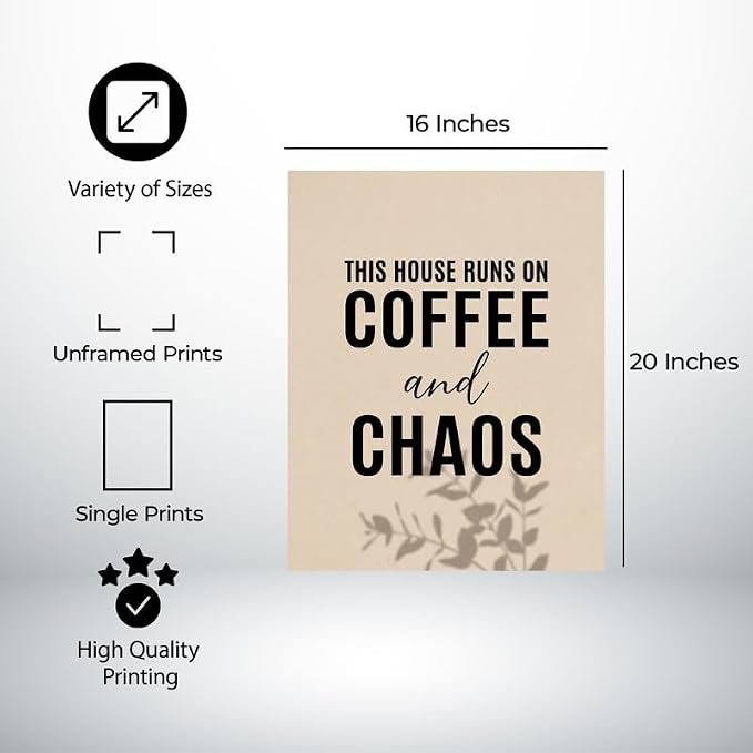 Lawrence Williams Designs This House Runs on Coffee and Chaos Poster - Image 2
