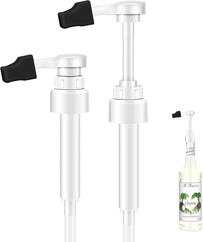 2pcs White Syrup Pump 750ml Glass Bottle White Coffee Syrup Pump by Unknown