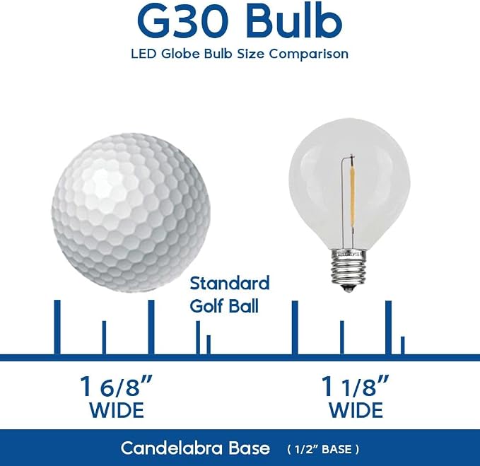 25 Foot G30 Outdoor Patio String Lights - Image 5