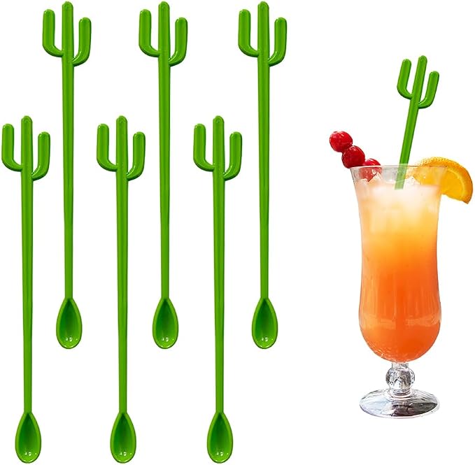6 Pcs Cocktail Swizzle Sticks, Decorative Cocktail Stirrers by FUYTERY