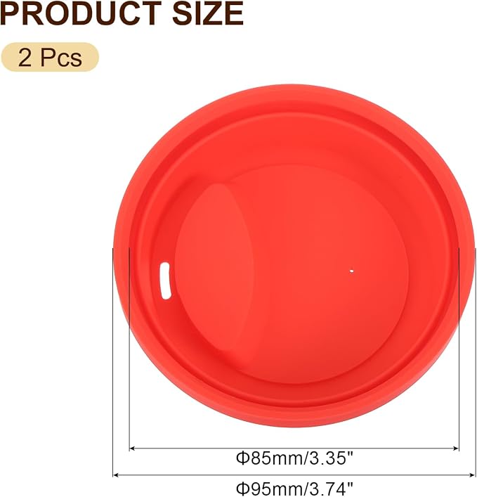 uxcell Silicone Cup Lids, Drinking Lid Reusable Sealed Mug Lid - Image 2