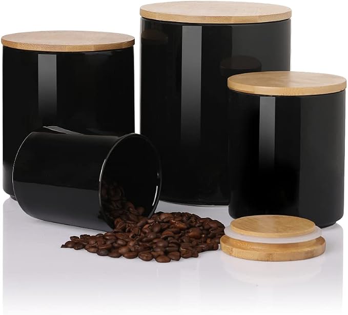 Sweejar Kitchen Canisters Ceramic Food Storage Jar Set, Stackable Containers by Sweejarco1949