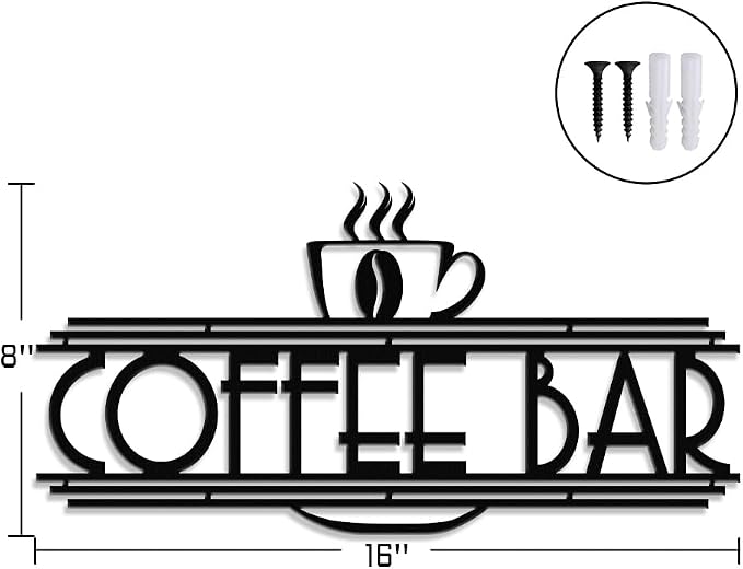 XORT Coffee Sign Metal Wall Decor, Coffee Bar Metal Wall Art - Image 5