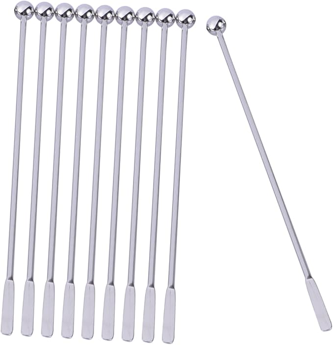 Luxshiny 150pcs Stainless Steel Cocktail Stirrer Sticks Mixing Spoon Bar Handle - Image 8
