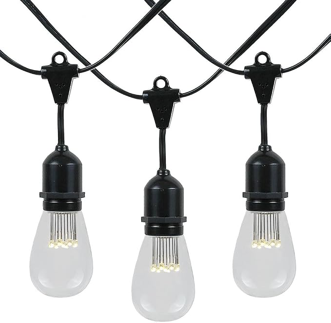 100 Foot S14 Edison Outdoor String Lights – Suspended by NoveltyLights-LightExperts