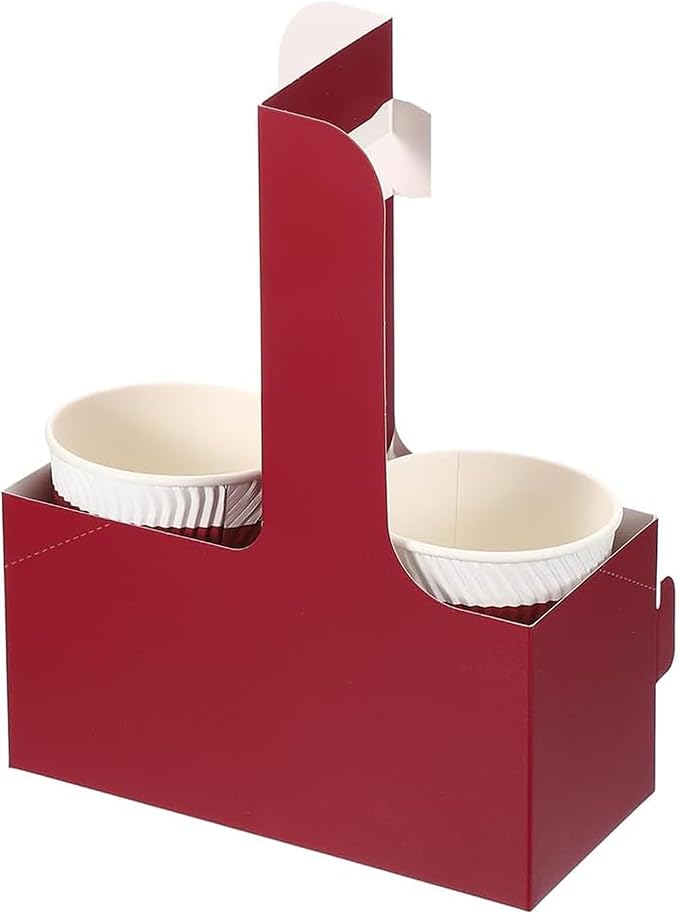 2 Cup Carrier Disposable Drink Carrier Kraft Drink Carrier - Image 2