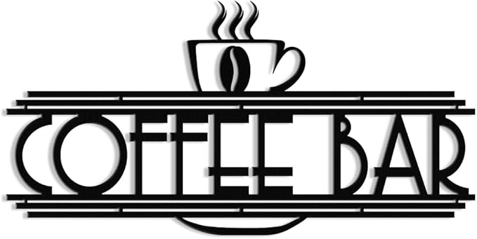 XORT Coffee Sign Metal Wall Decor, Coffee Bar Metal Wall Art by XORT