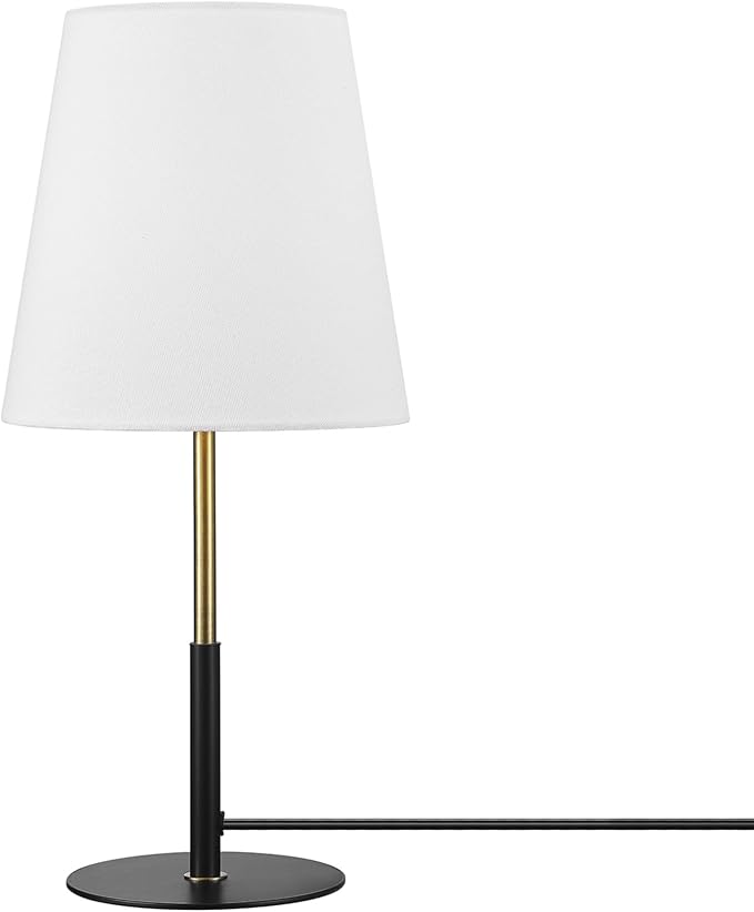 GLOBE Electric 61000045 16" Table Lamp, Matte Black, Brass Accents, On/Off by GlobeElectric