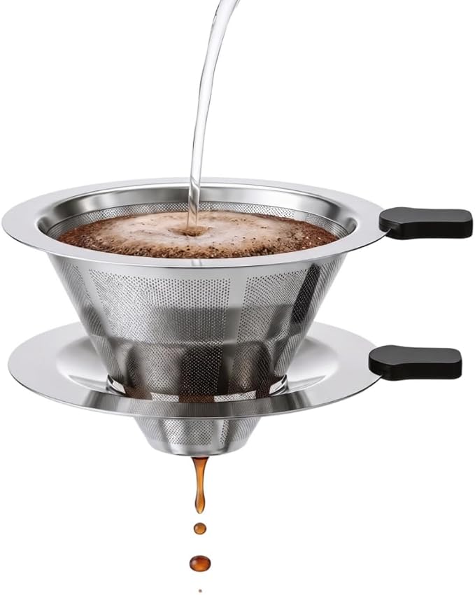 2-in-1 Immersion & Pour Over Coffee Maker, Reusable Stainless Steel Pour Over by Unknown