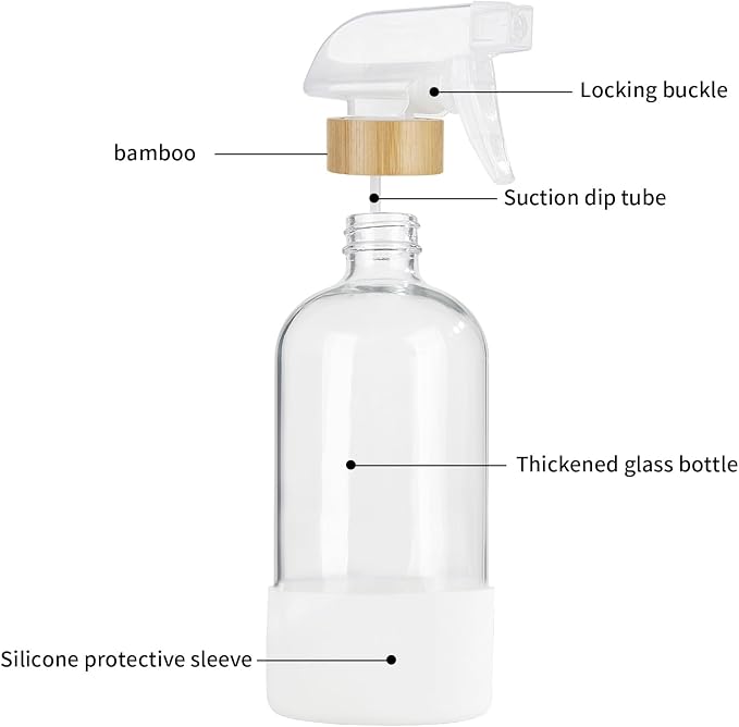 HOMBYS Empty Bamboo Glass Spray Bottles - Image 6