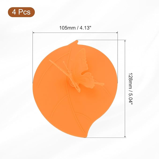 uxcell 4Pcs Silicone Cup Lids, 5 Inch Mug Cover Seal Butterfly Silicone Cup - Image 2