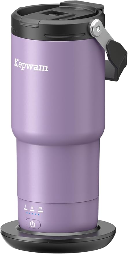 Kepwam Heated Coffee Mug Rechargeable T3, 20oz Self-Heating Travel Mug by Kepwam