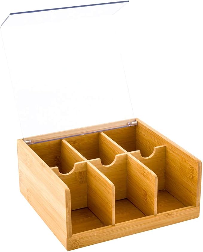 Restaurantware-8.5 x 8 x 3.5 Inch Tea Box Organizer, 1 Sustainable Tea Box - Image 2