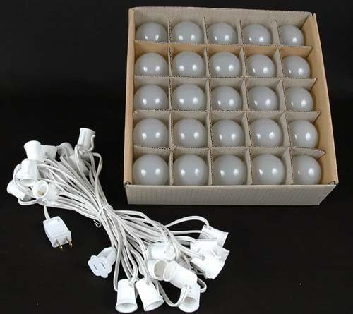 G50 Patio String Lights with 25 Frosted White Globe Bulbs – Wedding Outdoor - Image 5