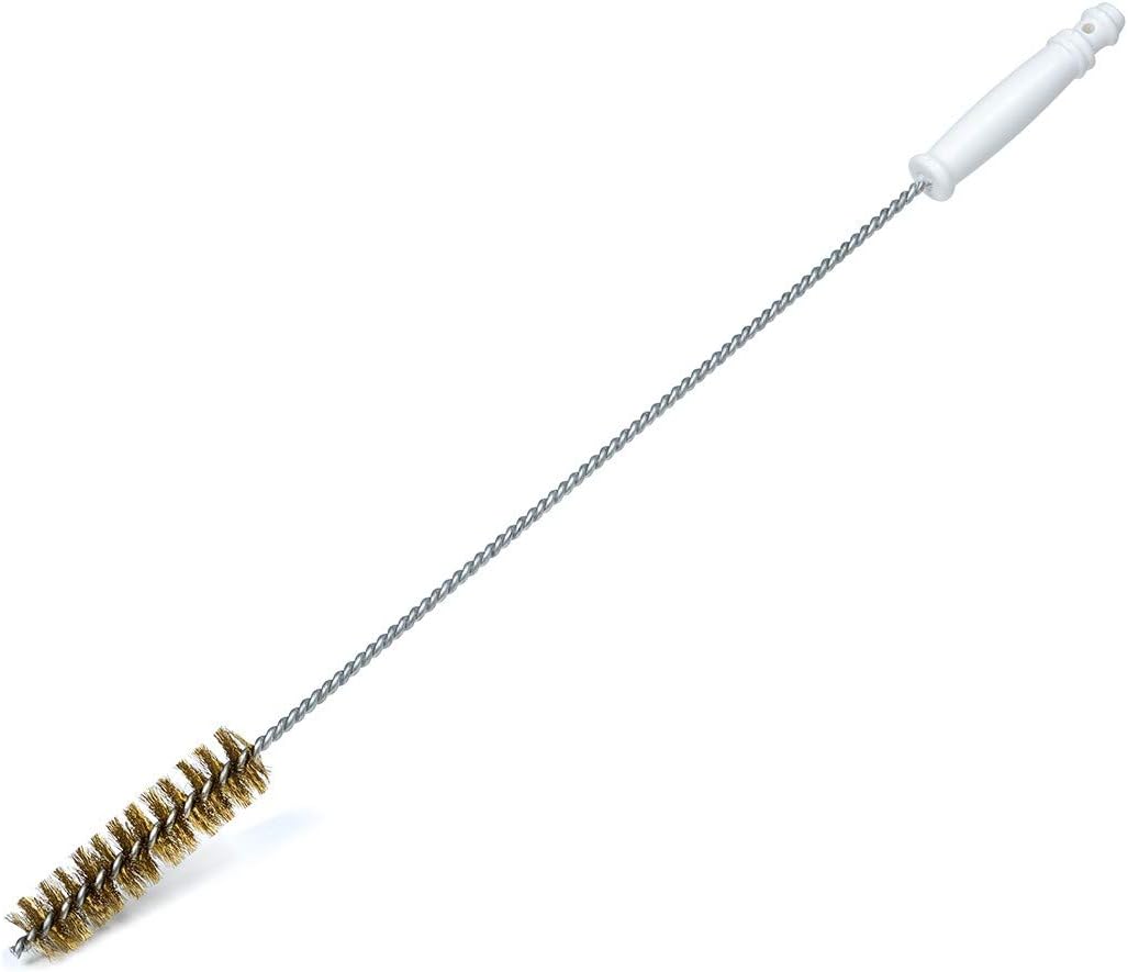 FryOilSaver Co. 27" Straight Deep Fryer Drain Cleaning Brush & Cooling System Cleaner Brush, Up to 750F High Heat Resistant Brass Bristle for Pipes & Sink Cleaning for Busy Kitchen & Restaurant - B52C