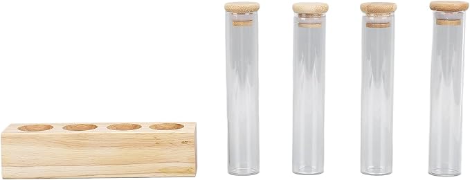 Fdit Single Dose Coffee Bean Storage, Airtight Tubes, Wooden Stand, 12 Pack - Image 3