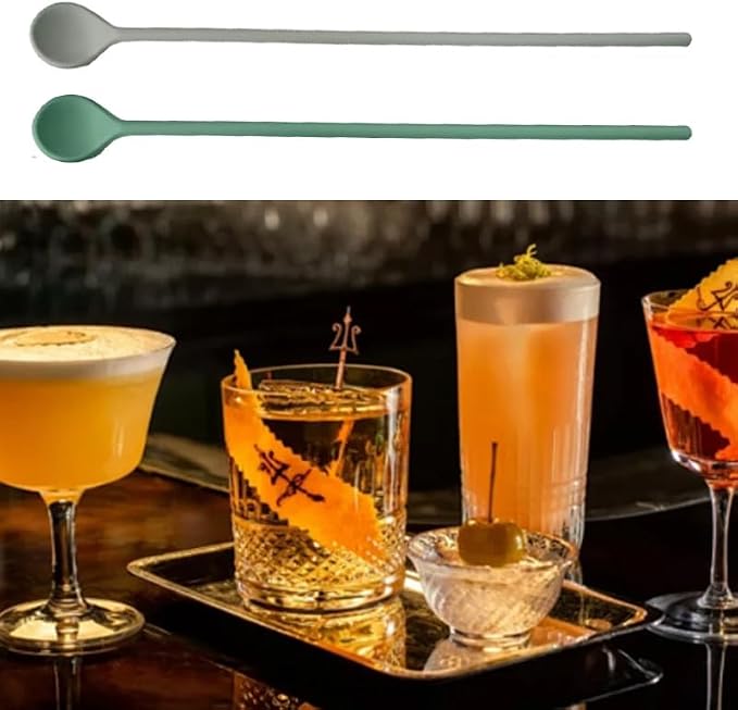 4Pcs Silicone Long Stirring Spoons, 9.9 Inch Reusable Drink Stirrers - Image 5