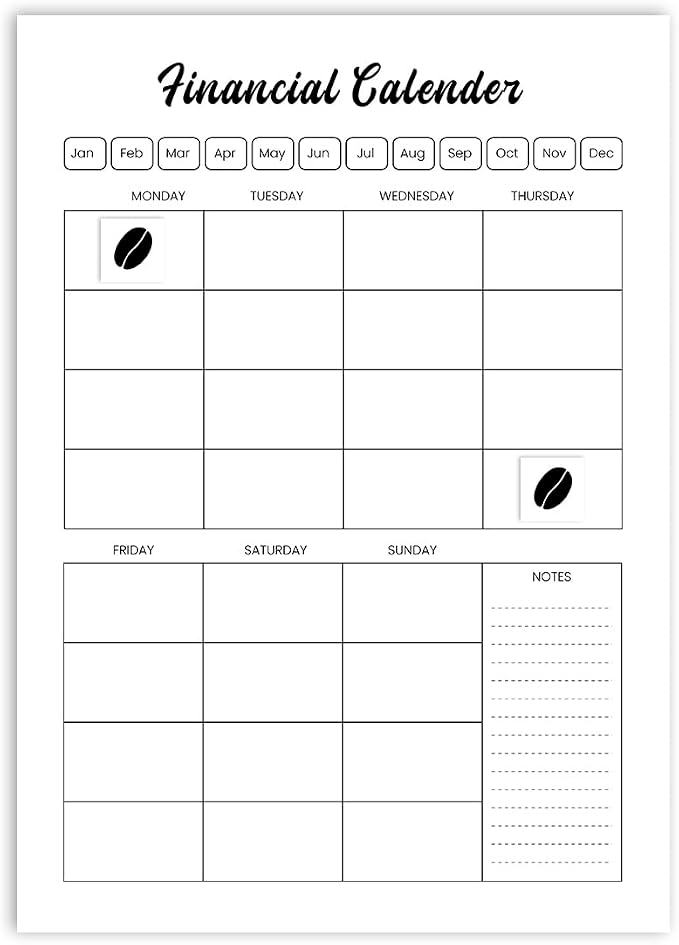 Coffee Bean Clear Planner Stickers, 0.5 inch Scrapbooking Arts Calendar - Image 4