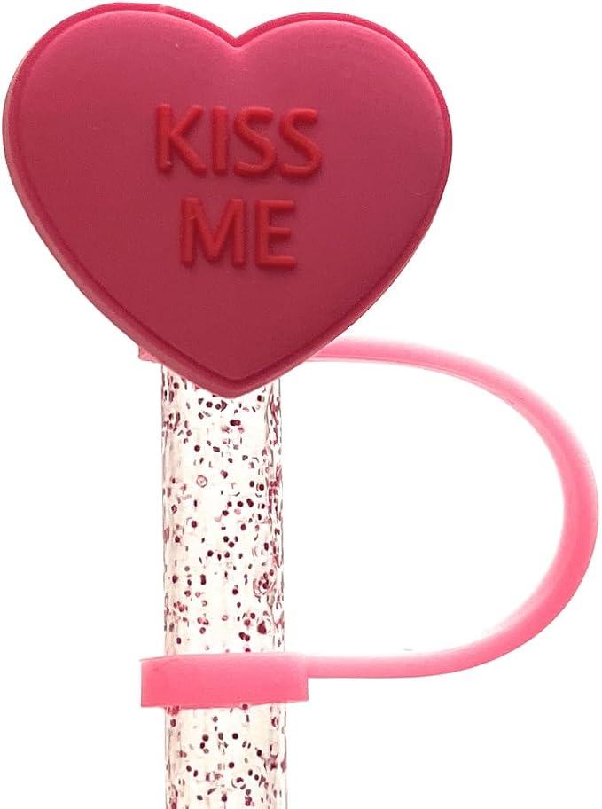 6 Pack 8mm Valentine's Straw Toppers, Silicone Straw Tip Covers - Image 7