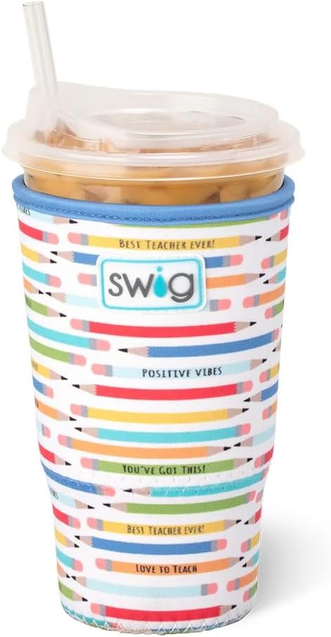 Swig Life Large Iced Cup Coolie, 30-32oz Iced Coffee Cup Insulator Sleeve by SwigLife