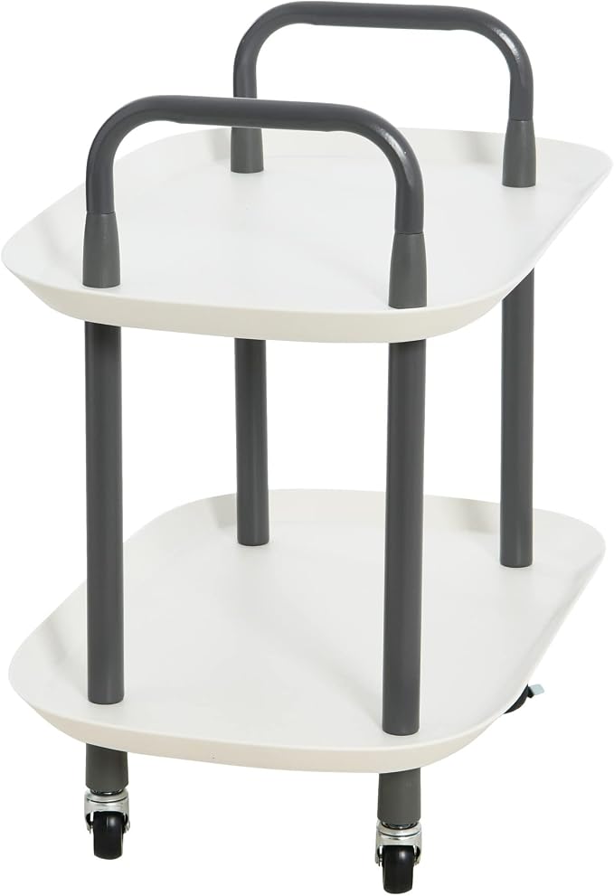 Main + Mesa Modern Plastic and Metal 2-Tier Trolley - Image 5