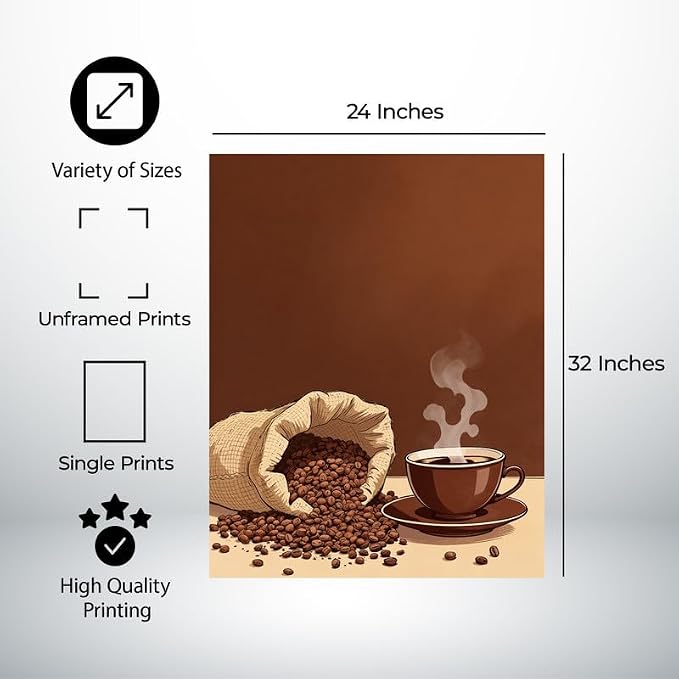 Lawrence Williams Designs Coffee Beans and Cup Poster - Image 2