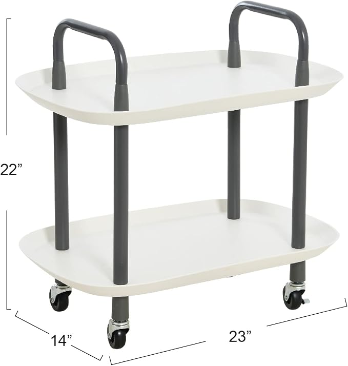 Main + Mesa Modern Plastic and Metal 2-Tier Trolley - Image 3