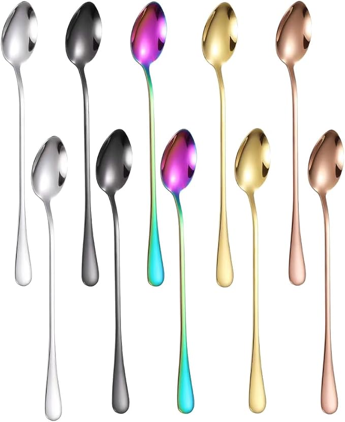 10pcs Long Handl Ice Tea Spoon, Long Cocktail Stir Spoon by Unknown
