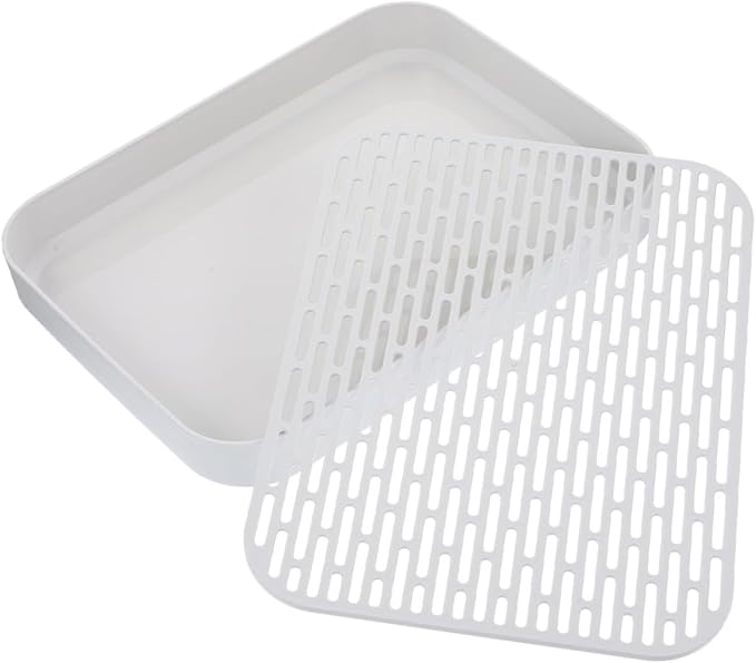 IMIKEYA Double Layer Drain Storage Tray Dish Tray Drip Small Dish Rack Drainer by IMIKEYA