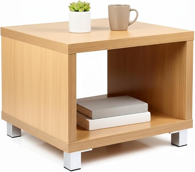 Furinno XBF66-C Nihon Contemporary Side/End Table, Light Cherry by Furinno-FitsYourSpaceFitsYourBudget