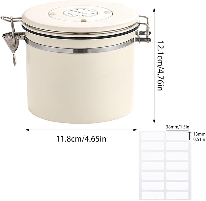 Coffee Canister Airtight, 1.2 L Stainless Steel Container - Image 2