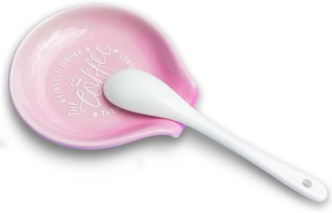 Funny Coffee Quote First I Drink The Coffee Then I Do The Things Ceramic Spoon - Image 4