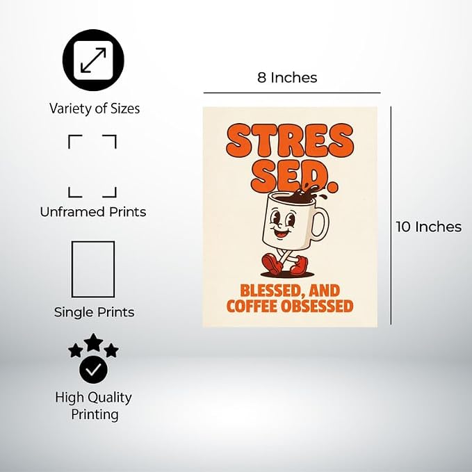Lawrence Williams Designs Stressed Blessed and Coffee Obsessed Poster - Image 2
