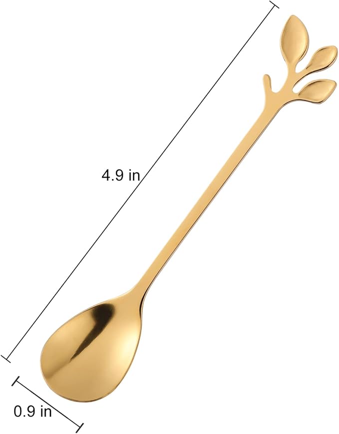dcieiosul Gold Plated Stainless Steel Mini Coffee Espresso Spoon, Tableware - Image 2