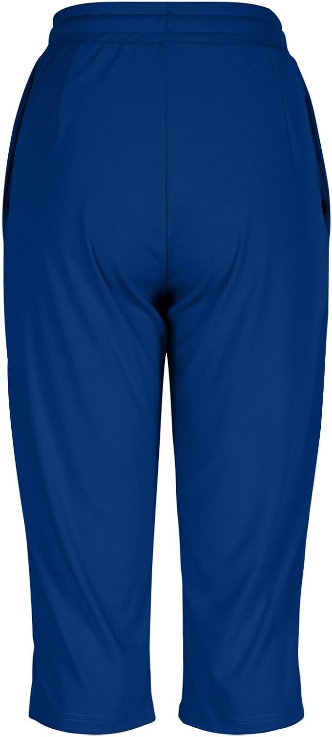 Capri Yoga Pants for Women Drawstring Elastic Waisted Trousers Summer Jogger - Image 5