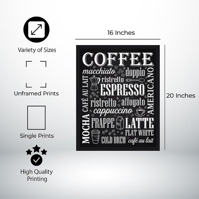 Lawrence Williams Designs Coffee Menu Typography Poster - Image 2