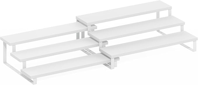 Furinno Ravel Expandable Kitchen Countertop Organizer Set of 2, 3-Tier White - Image 5