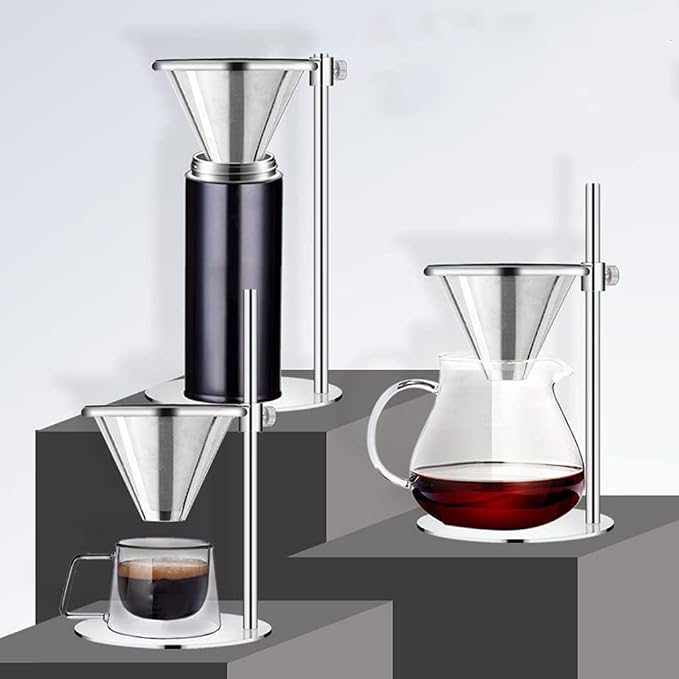 Adjustable Stainless Steel Pour Over Coffee Maker Station Stand - Image 8