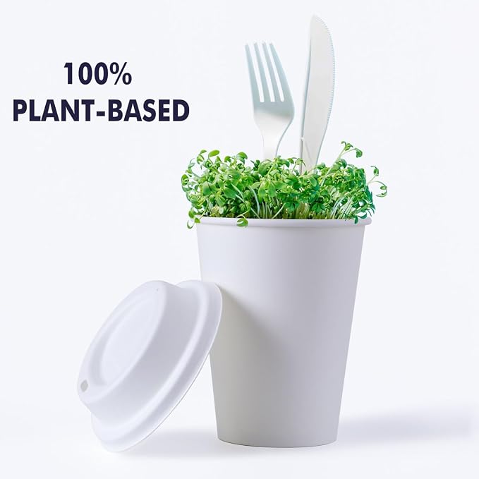 KTOB 12 oz Compostable Coffee Cups - Image 2