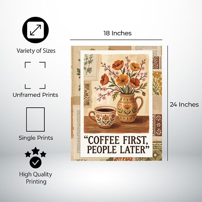 Lawrence Williams Designs Coffee First People Later Poster - Image 2
