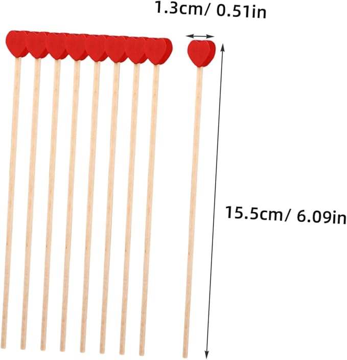200pcs Heart Design Wooden Stir Sticks - Image 2