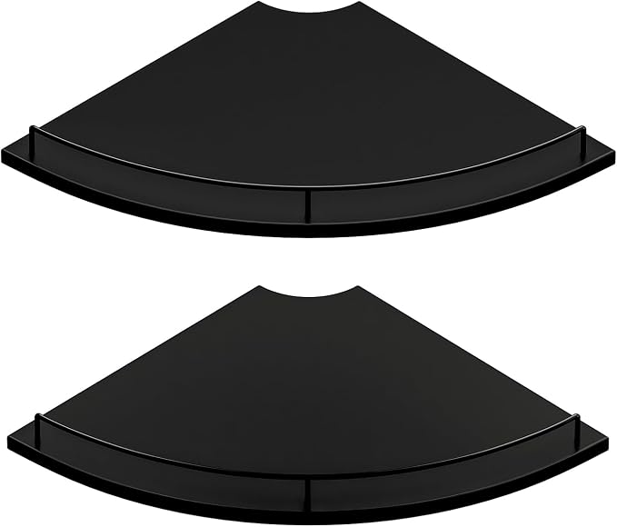 JJL Corner Shelf Wall Mounted, 12 Inches 2-Tier Floating Corner Shelf, by Unknown